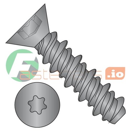 Newport Fasteners Thread Cutting Screw, #6 x 5/8 in, Black Oxide Steel Flat Head Torx Drive, 10000 PK 968653